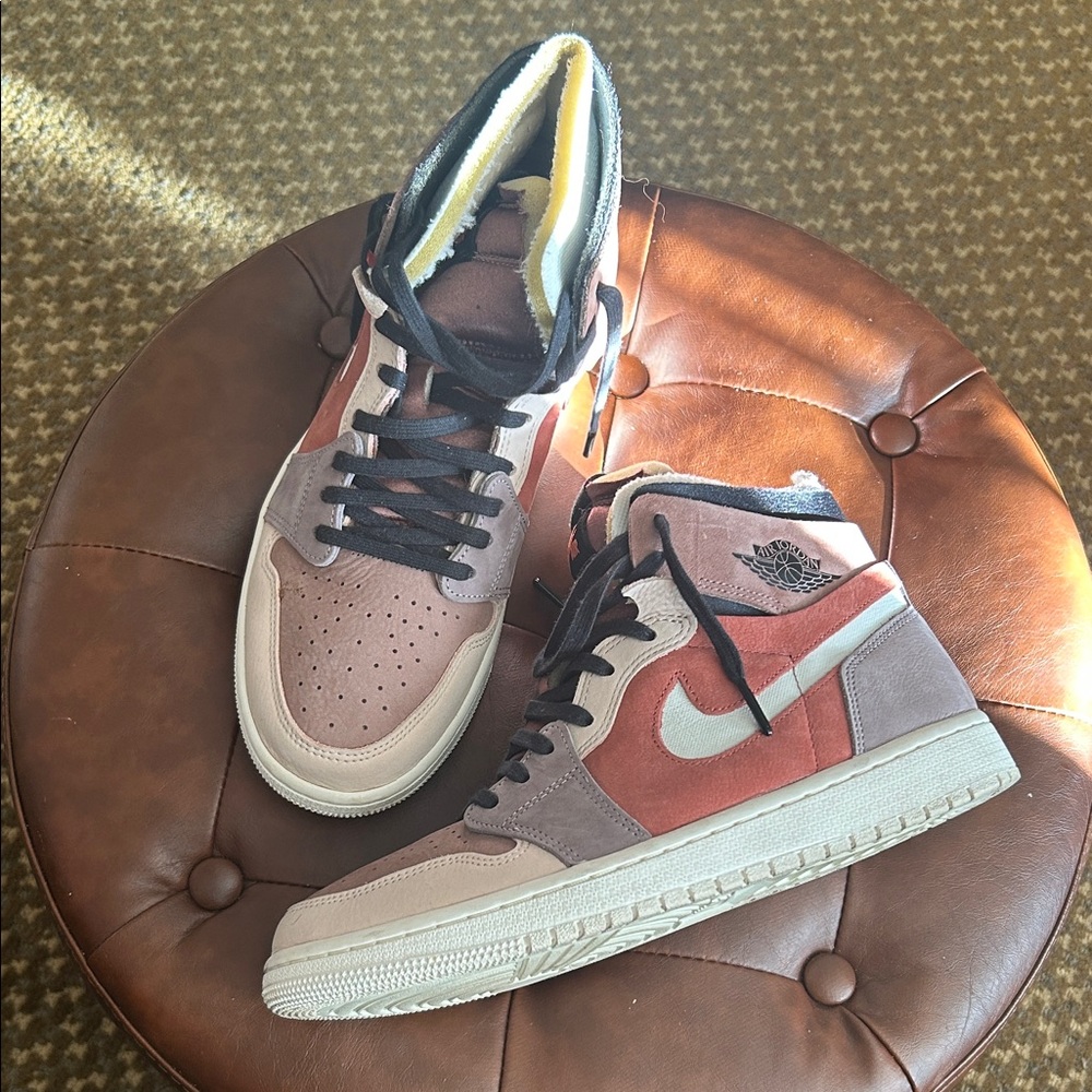 AIR JORDAN 1 ZOOM TO DROP IN PINK "RUST" COLORWAY WOMENS SNEAKERS